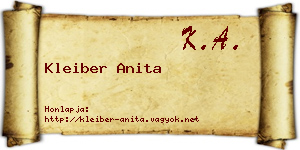 Kleiber Anita névjegykártya