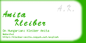 anita kleiber business card